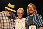 Photo: Older Than What? Documentary Short cast members Glenn Saunders (Left) and Bradford McIntyre (Right) with Director Steen Starr (Center) - 29TH Vancouver Queer Film Festival, August 18, 2017.